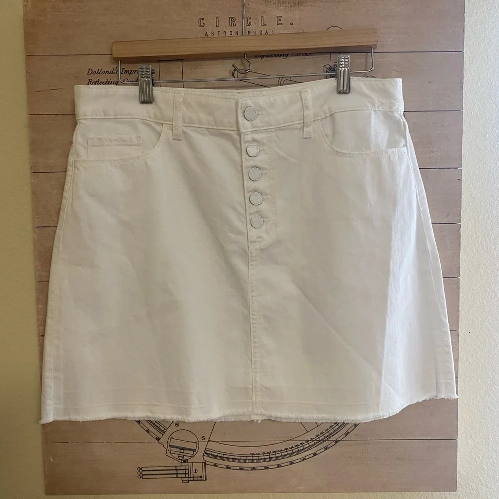 PAIGE Aideen White Denim Jean Skirt - Picture 4 of 6